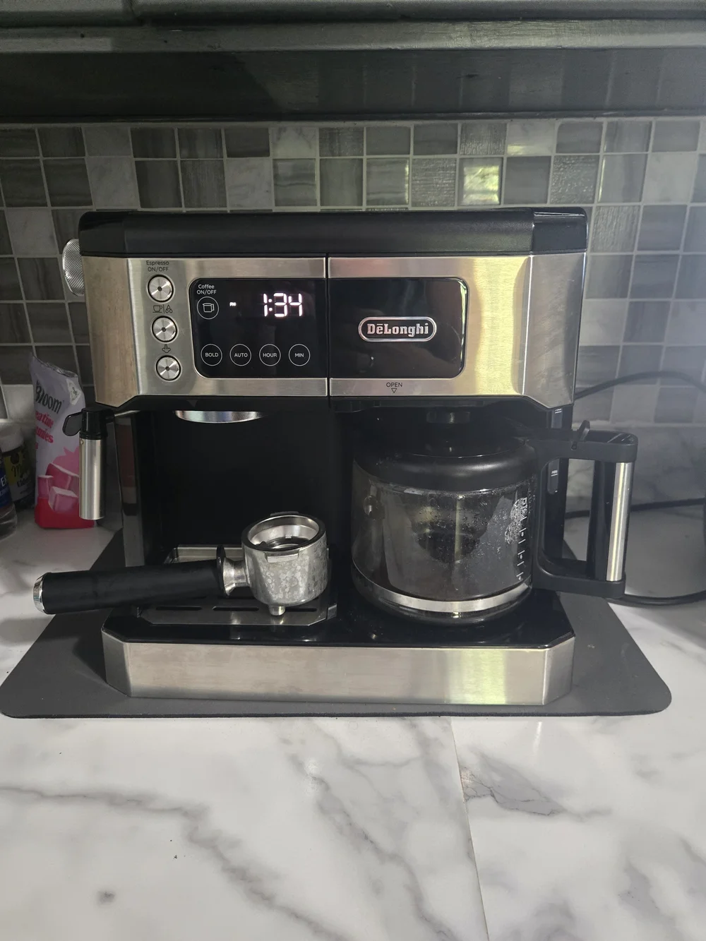 Delongho Stainless Steel  Eslresso Coffee Maker - Black & Silver